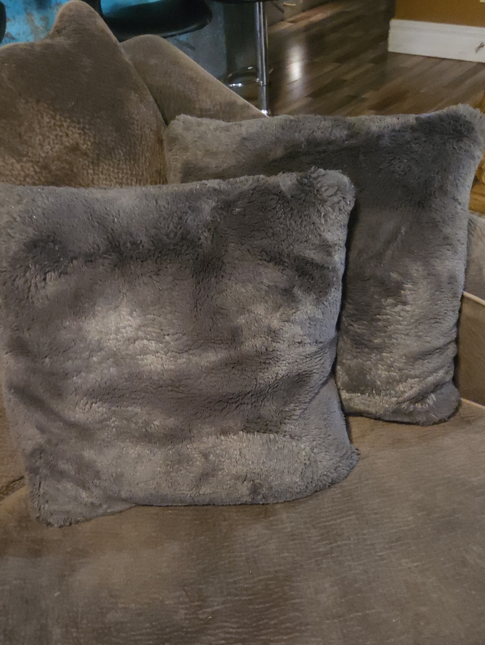 Gray Plush Throw Pillow - Brand: